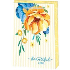 Пакет подарочный бумажный Мир открыток (М) 18*22,7 см, "Жёлтый цветок", ламинация