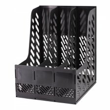 Лоток для бумаг вертикальный, Alingar, сборный, секционный , 3 отделения, пластик, черный