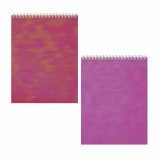 Блокнот А6+, гребень, Alingar, дизайнерский картон, глиттерное напыление, 48 л., клетка,  "Хамелеон коралловый", ассорти