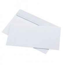 Конверт почтовый DL (110*220 мм), белый, прямоугольный клапан, стрип, Ряжская печатная фабрика
