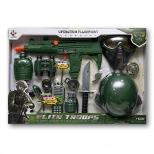 Набор "Спецотряд" №1, пластиковое оружие и принадлежности военного