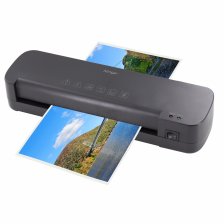 Ламинатор для дома и офиса А4 Alingar, черный, толщина пленки 70-125 мкм, скорость 260 мм/мин, свет. индикация, разогрев 3-4 мин, 3 шт пленки в наборе