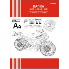 Папка для черчения А4 10л., Проф-Пресс, без рамки, цветная обложка, 200г/м2, "Схема мотоцикла"