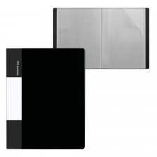 Папка с 100 вкладышами, А4, 50мм, 650 мкм, Alingar, пластик,черный матовый цвет