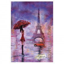 Записная книжка А6, Апплика, гребень, 7БЦ, 100 листов, "Дождь в Париже"