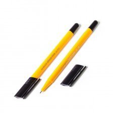 Ручка шариковая Alingar "Offis-fine", 0,5 мм, черная, игольчатый наконечник, трехгранный, оранжевый, пластиковый корпус, картонная упаковка