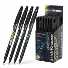 Ручка шариковая Erich Krause "R-301 Stick&Grip Sport DNA", 0,7 мм, синяя, пласт. шестигр. корпус, резин. грип, карт. уп.