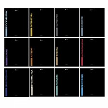 Комплект предметных тетрадей А5 48л., 12 предметов, со справ. матер, скрепка, цветная пластиковая обложка, блок офсет, Alingar "Классика.Неон "