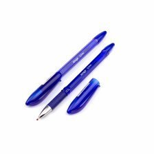 Ручка шариковая на масляной основе Alingar, 0,7 мм, синяя, игольчатый, металлизированный наконечник, резиновый грип, синий пластиковый корпус