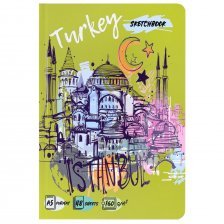 Скетчбук А5 48л., "Стамбул", 160 г/м2, Миленд, 7БЦ, soft touch, выб. лак, блок офсет