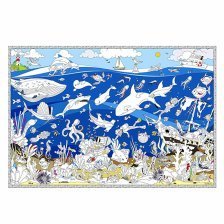 Раскраска Геодом "Подводный мир", большая (карта), 101х69 см., картонная упаковка, европодвес