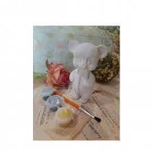 Гипсовая фигурка для раскрашивания красками, 9 см, с кистью и красками, пакет с европодвесом, "Мышонок"