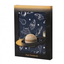 Подарочный блокнот в футляре 16 см * 22 см, 7БЦ, Alingar, иск. кожа, поролон, замочек,80 л, клетка, "Сатурн"