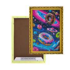 Алмазная мозаика Alingar, на подрамнике, ) 20х30 см, , " Галактические пончики "