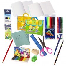 Набор для первоклассников Alingar "В школу!", 20 предметов, картонная упаковка с ручкой