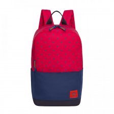 Рюкзак Grizzly универсальный, 27х43х 38,1 см   см, 1 отделение, укрепленная спинка, карман для ноутбук, красный-синий, полиэстер.