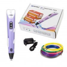 Ручка 3D Myriwell RP100B, пластик ABS/PLA - 3 цвета, фиолетовая, картонная упаковка