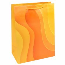 Пакет подарочный Миленд, 32,4*44,5*10,2см, матовая ламинация  "Стильные желтые волны"