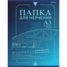 Папка для черчения А3 10л., Alingar , без рамки, мелованный картон, 160 г/м2, "Проект"