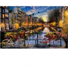 Картина по номерам Alingar, 40х50 см, 22 цвета, с акриловыми красками, холст, "Город на реке"