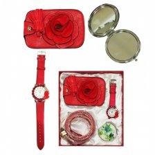 Подарочный набор: ремень, зеркальце, часы, кошелек.