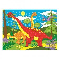 Мозаика гелевая Рыжий кот, 19х26 см, "Динозавры"