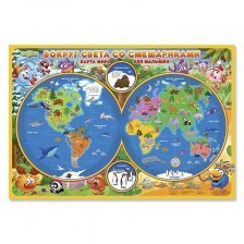 Карта мира  настольная для малышей Геодом, "Во круг света со смешариками"