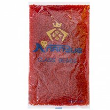 Бисер Alingar размер №8 вес 450 гр., красный матовый, прозрачный, пакет