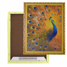 Алмазная мозаика Alingar, на подрамнике,  дизайн рамка, 40х50 см, "Павлин"