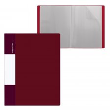 Папка с 100 вкладышами, А4, 50мм, 650 мкм, Alingar, пластик,красный матовый цвет