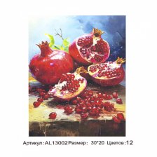 Картина по номерам Alingar, 20х30 см, холст на подрамнике, "Гранат"