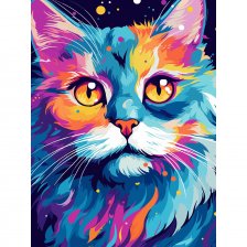 Картина по номерам Рыжий кот, 30х40 см, с акриловами красками, 30 цветов, холст, "Яркий взгляд кота"