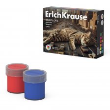 Гуашь Erich Krause 12 цветов, 20 мл., картонная упаковка, "Big City Cats"