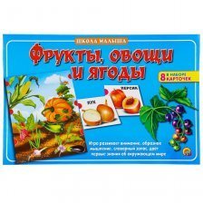 Игра, развивающая, школа малыша, РЫЖИЙ КОТ, "Фрукты, овощи и ягоды", 8 карточек