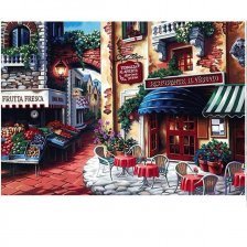 Картина по номерам Alingar, 20х30 см, 24 цвета, с акриловыми красками, холст, "Уютное кафе"