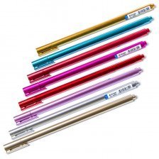 Ручка шариковая на масляной основе Alingar "NELI-M", 0,7 мм, синяя, игольчатый наконечник, трехгран., цветной, пластик. корпус, пластик. стенд 256 шт.