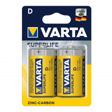 Батарейка  Varta Superlife R20-2BL (2/24/240)