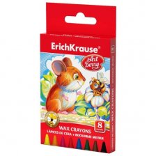 Мелки восковые Erich Krause, 8 цветов, картонная упаковка, европодвес, "Artberry"