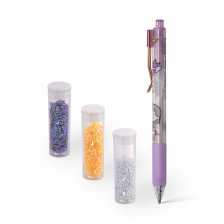 Клей - ручка с блестками Alingar, "Magic", сиреневый грип, автоматич., силикатный клей, блестки сердечки (бел.,оранж.,фиолет.), пластик. уп., европодв