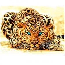 Картина по номерам Alingar, 30х40 см, 24 цвета, с акриловыми красками, холст, "Леопард"