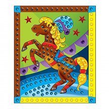 Мозаика из пайеток Рыжий кот, А4, пакет с европодвесом, "Лошадка"