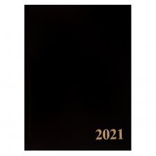 Ежедневник датированный, А5, Проф-Пресс, 7БЦ, бумвинил, ляссе, линия, 168 л, "Черный" 2021г