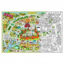 Раскраска Геодом "Москва", большая (карта), 101х69 см., картонная упаковка, европодвес