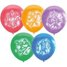 Воздушные шары М12"/30 см Пастель+Декоратор (раст) 2 ст. рис "Марвел Мстители" 50 шт.  шар латекс