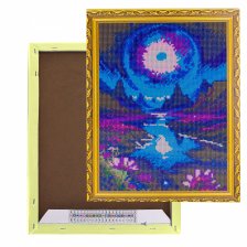 Алмазная мозаика Alingar, на подрамнике,  дизайн рамка, 30х40 см, "Планета с розово-голубым оттенком"
