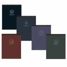 Блокнот А6, гребень, Alingar, мелованный картон Soft touch, 48 л., клетка,  "A deep touch", ассорти