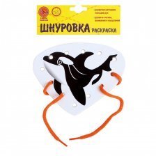 Раскраска-шнуровка Ракета "Дельфин", пакет, европодвес