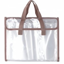 Папка-картотека с ручками Alingar, A4, 260х330 мм, 470 мкм, горизонтальная, на кнопках, 13 отделений, прозрачная, глянец, коричневый цвет