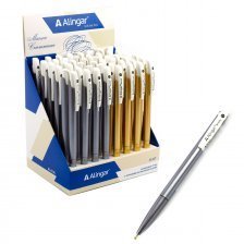 Ручка шариковая на масляной основе Alingar, "Arrow", 0,7 мм, синяя, игольчатый наконечник, автоматическая, круглый, цветной, пластиковый корпус