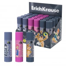 Клей-карандаш ErichKrause, 13 гр, на основе PVP, белый, картонная упаковка, EasyStick, "Простоквашино", ассорти